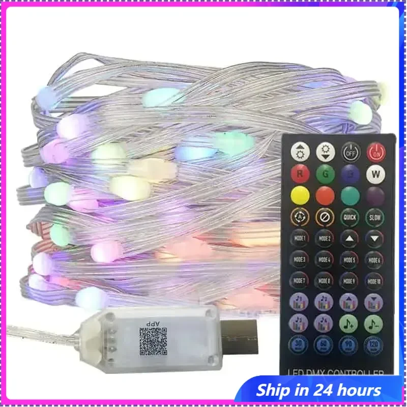 

Светодиодные гирлянды Dream Color USB Светодиодные гирлянды Спальня Вечеринка Свадьба Украшение рождественской елки Открытый садовый светильник Гирлянда