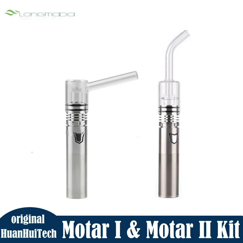 Original Long mada Motar I & Motar II Wax Vaporizer Kit 1300mAh Trunk Battery 510 Threaded Motar Atomizer With LED Vape Pen