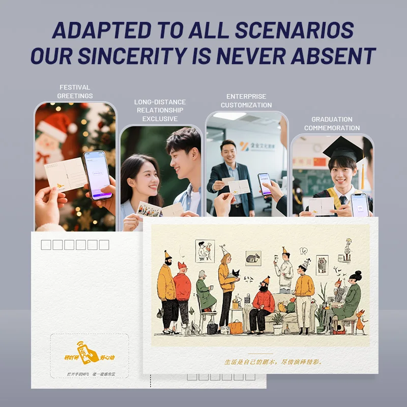بطاقات بريدية تمكين NFC، مشاركة فيديو/صوت/نصية تفاعلية، بطاقات تهنئة ذكية، علامة تجارية هدايا شخصية #3