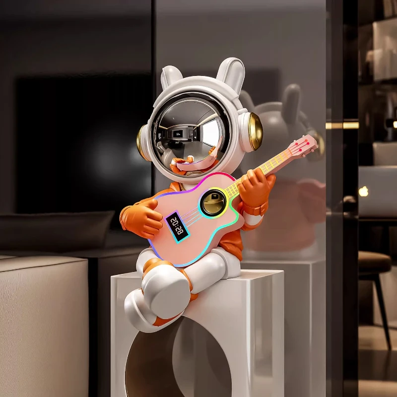 Fashion Home Decor Sitting Posture Astronaut Statue Ornament Modern Living Room Entrance TV Cabinet Decoration Welcome Sculpture