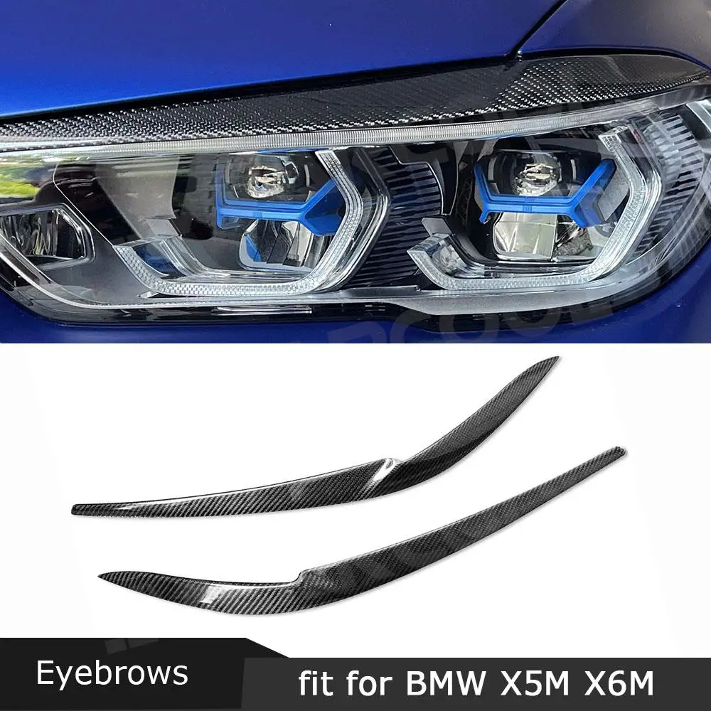 

Car Front Foglamp Eyebrow Sticker Headlight Trim Cover For BMW X5 G05 F95 X6 G06 2019- 2022 Carbon Fiber Decoration Accessories