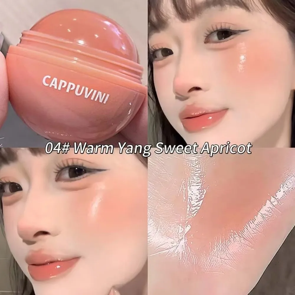 Succo illuminante per il viso Blush Ball Multiuso Facile colore Acqua leggera Fard Rossore naturale Adatto per labbra e guance