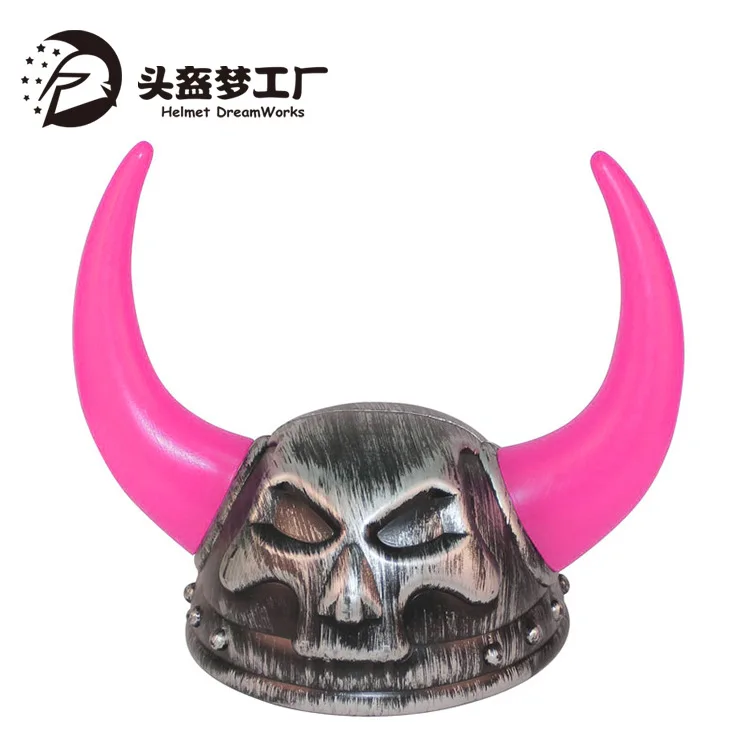 Bullhorn Devil Hat Helmet Horn Helmet Pirate Hat Light Up Cosplay Party Props