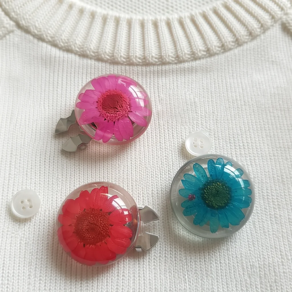 2PCS Fashion High Quality Red Flower Button Covers for DIY Clothing Decorative Button Cute Shirt Sleeve Button Decoration