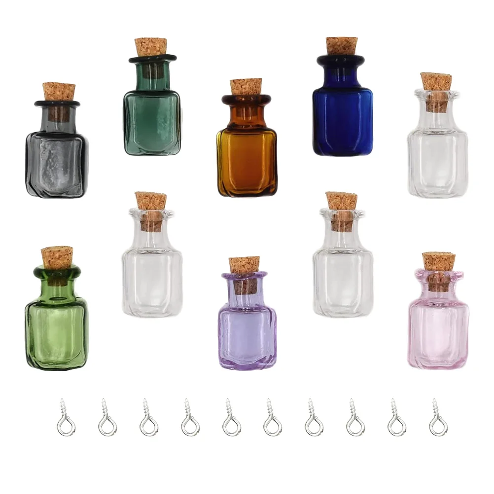 

10 Pcs Crafts Small Bottles Corks Reagent Container Mini Glass Sample Containers Wishing Seal Sealing