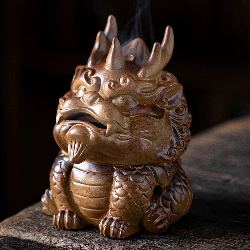 

Ceramic Incense Burner Creative Zodiac Dragon Disk Incense Burner Sandalwood Household Indoor Ornaments Auspicious Decoration