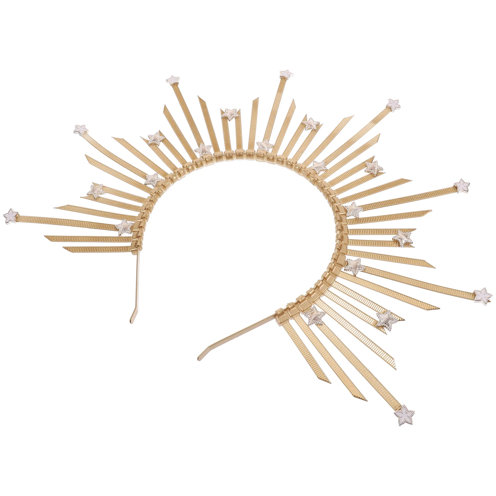 Аксессуары для волос в стиле барокко, ретро, золотая повязка на голову, корона богини Солнца, тиара (золото), невеста 31x24 см, металл, пластик, готика