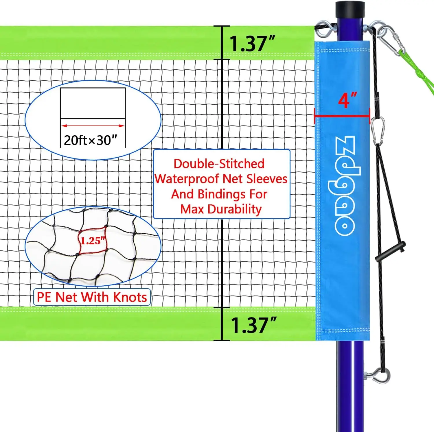 Portable Badminton Set with Adjustable Net, 4 Rackets, Shuttlecocks & Carry Bag for Backyard Family Games