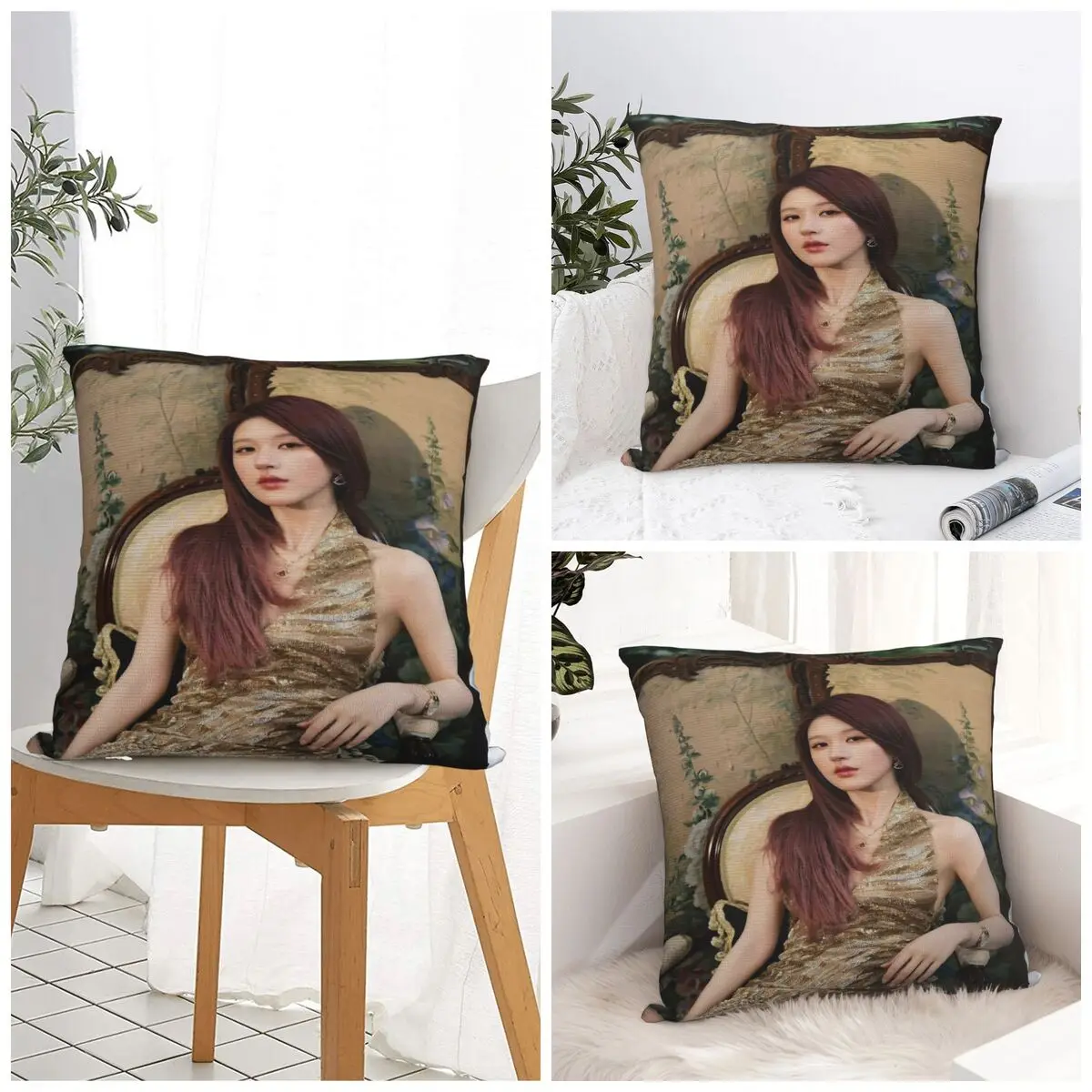 Zhao Lusi Pillow Case Rosy Cushion Cover Soft Pattern Pillow Cover Retro Trendy Pillowcases For Wedding Party Home Decor