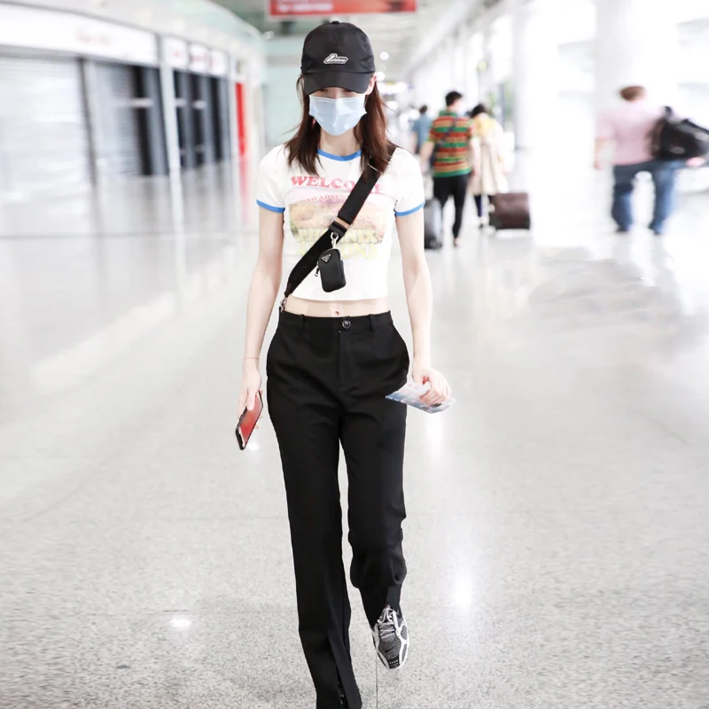 

Черные асимметричные брюки с широкими штанинами, хорошо драпирующиеся, не мнущиеся, стройнящие, повседневные, с высокой талией, из полиэстера, Naturaleye