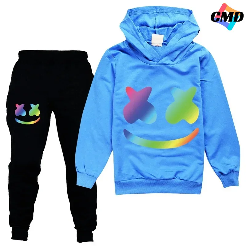 Cos DJ Marshmello Spring Season Autumn Clothing Set Kids Hoodies and Pants Suit Toddler Boys Tracksuit Teen Girls Casual Outfits