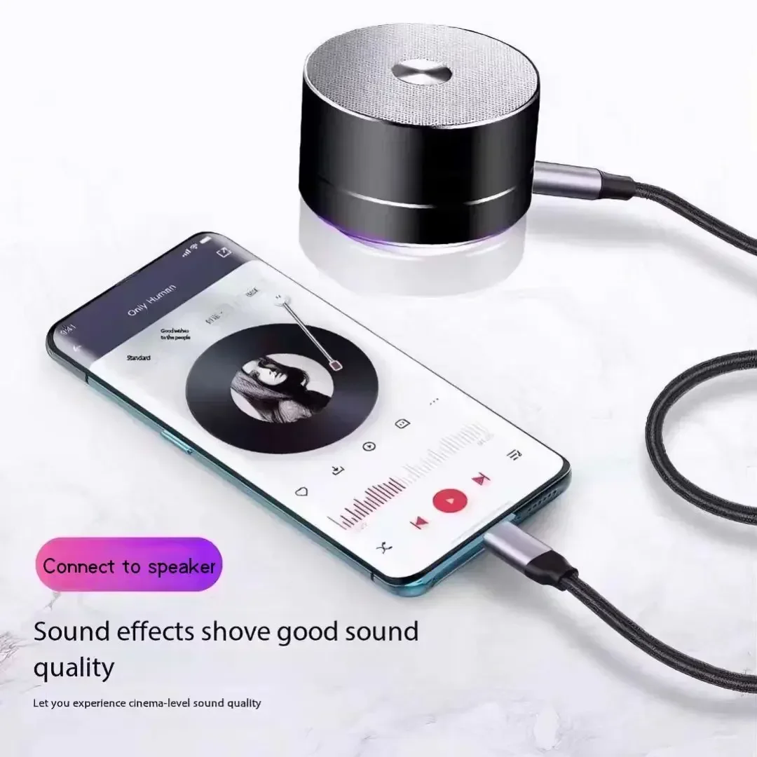 Braided AUX Audio Cable USB-A / USB-C to 3.5mm Male Jack Car Audio Auxiliary Cord Metal Shell for Enhanced Durability