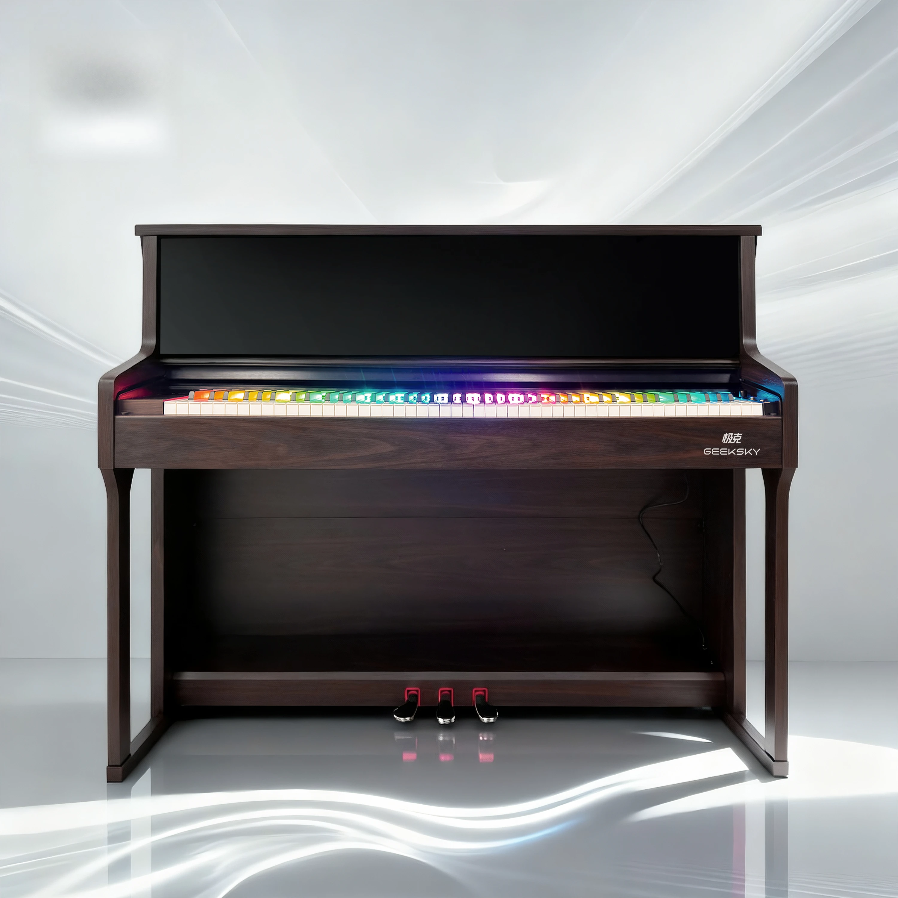 AI Intelligent Electric Piano Rainbow Keyboard 88 Keys Gradual Hammer Keyboard Home Practice Piano