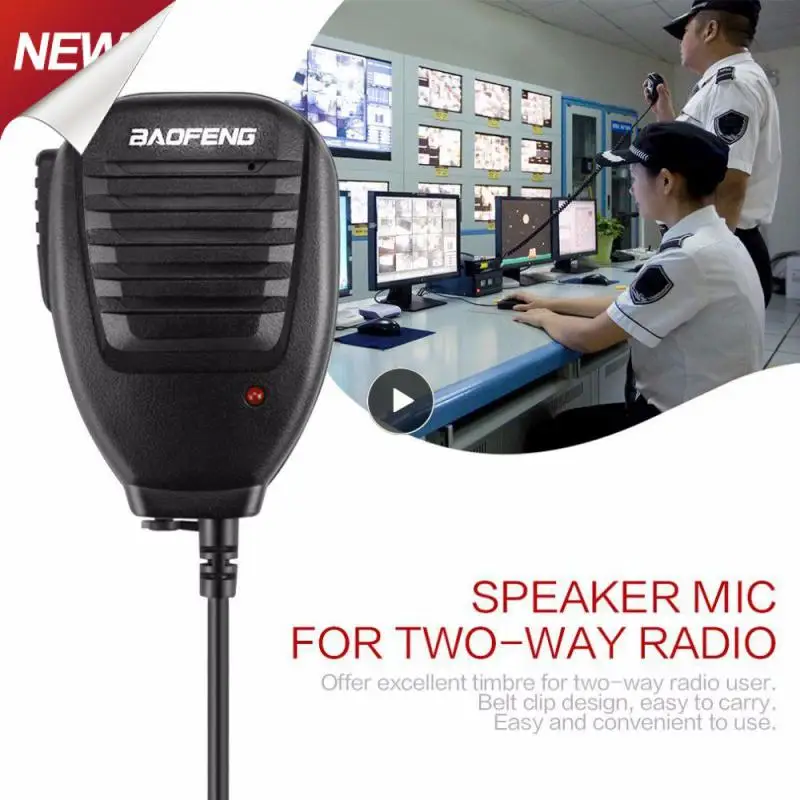 

Durable Baofeng Kenwood Tyt Radio Device Enhanced Communication Handheld Speaker Mic Hands-free Operation Easy To Use Microphone