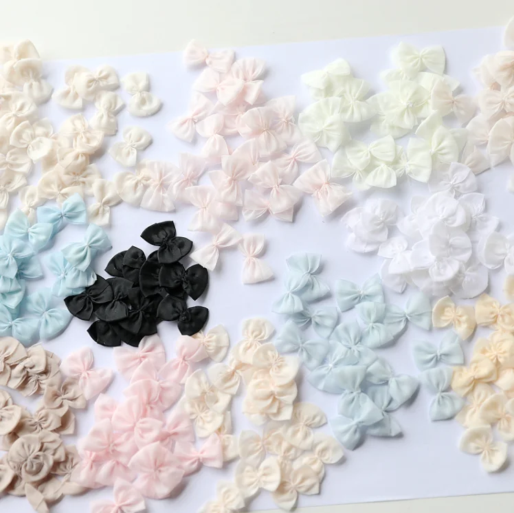 40 قطعة من أقواس الشريط الوردي اللطيفة مقاس صغير مزين بزهرة القوس DIY حقيبة شعر يدوية مواد تزيين الدمية #1