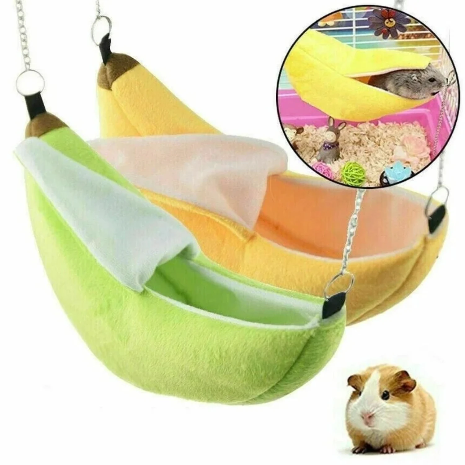 Handmade Soft, Cozy, High-Quality Banana Nest - Ultimate Inviting Hideout for Fluffy Small Pets, Hamsters, and Other Animals - C