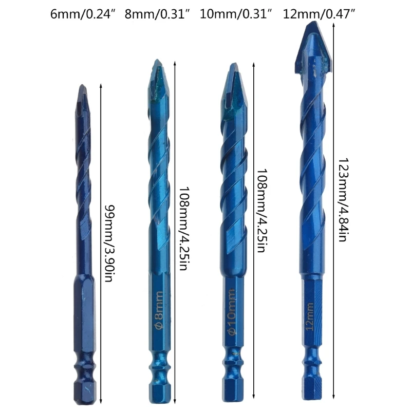 Broca excêntrica cabeça oblíqua, resistência, haste hexagonal, broca triangular