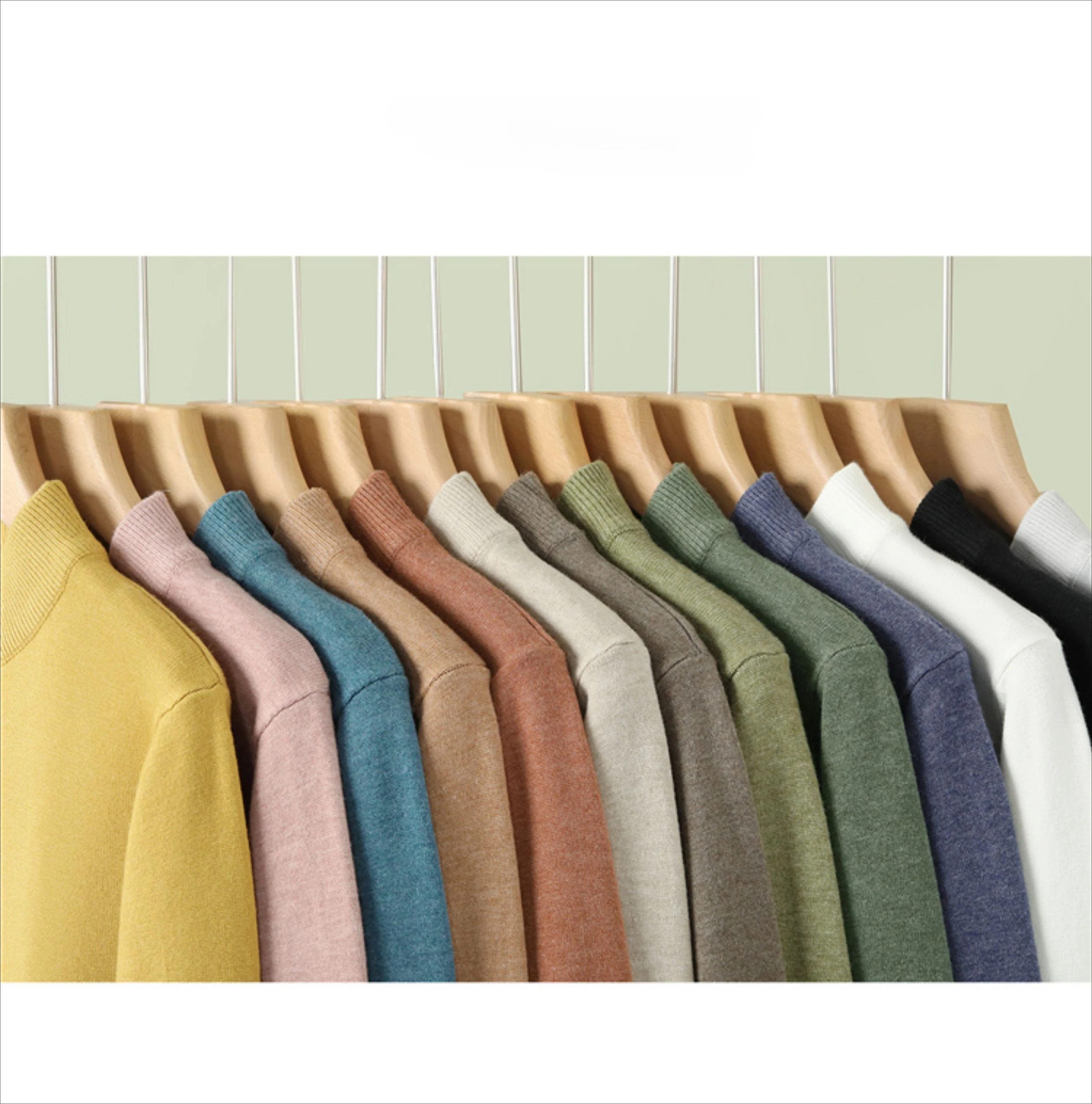 

Autumn Winter New Half Turtleneck Sweater Men's Korean Slim Fit Knitted Pullovers Solid Color Casual Bottoming Shirt Sweater