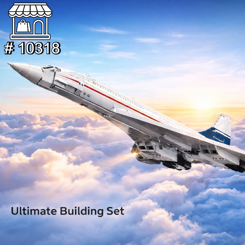 

Конструктор Bandai 2083 детали: Пассажирский самолет Concorde, техническая модель MOC, креативный декор, игрушки для сборки, подарки для детей