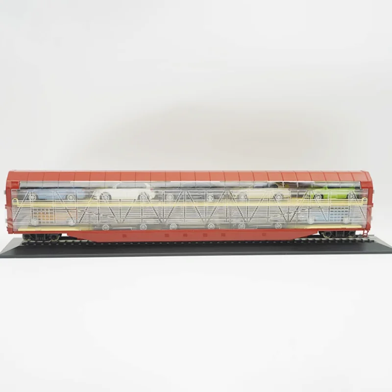 Diecast 1:64 Scale JSQ6 Train Double-decker Transport Vehicle Alloy Car Model Collection Souvenir Static Display Ornaments Gift