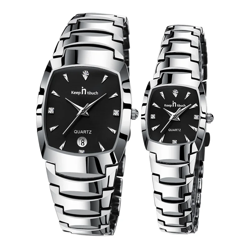 High Quality Couple Waterproof Quartz Watch Business Watches For Men Women Date Stainless Steel Wristwatches His Hers Watch Sets