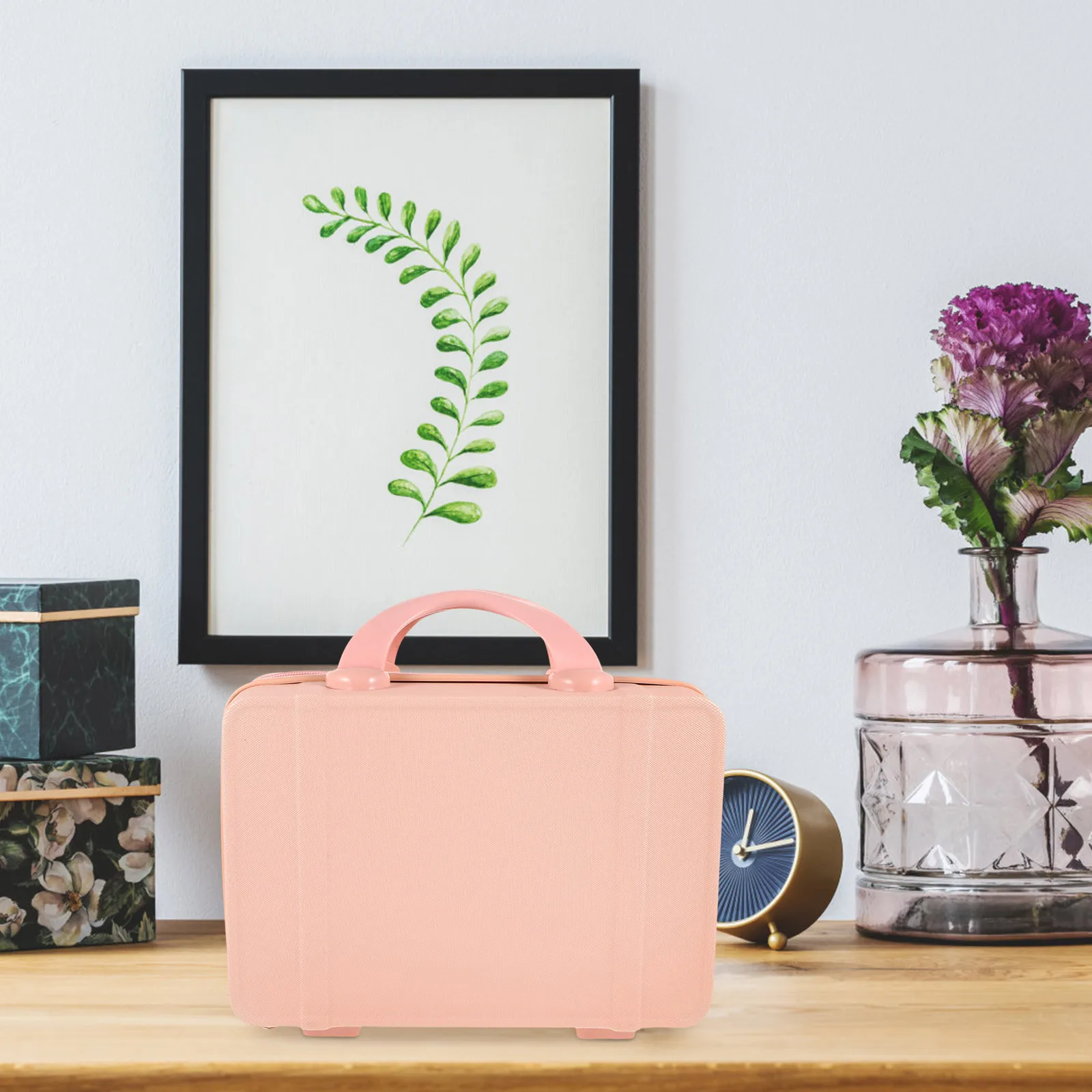 14 Inch Makeup Suitcase Portable Travel Case Large Capacity Lightweight Multi-Functional Organizer for Jewelry