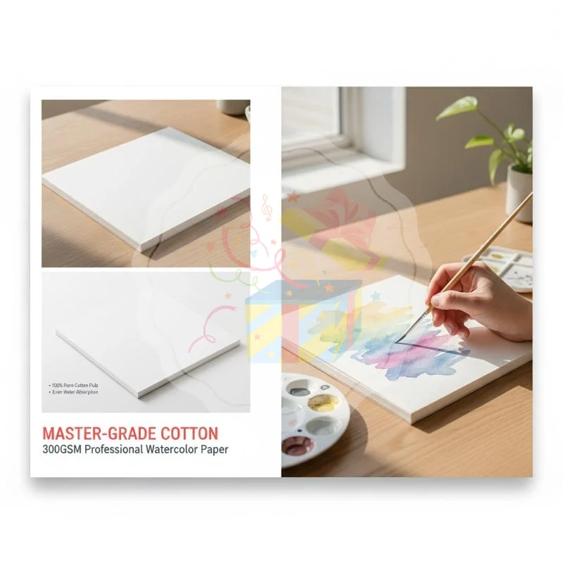 Professional Artist Watercolor Paper Pad 100% Cotton 200g 20 Sheets Block for Studio Illustrator Creation
