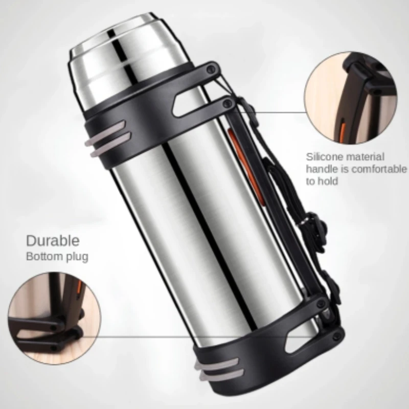 1200-2000ML Large Thermos Bottle Vacuum Flasks Stainless Steel Insulated Water Thermal Cup Travel Climbing Insulation Pot