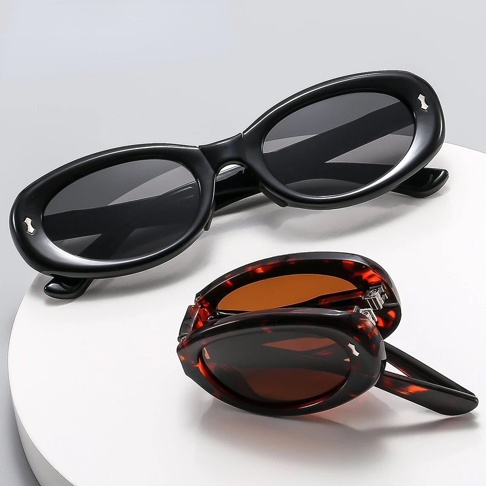 Sonnenbrille Frauen Anti reflex Ellipsen trainer Rahmen Falt sonnenbrille Vintage Sonnenbrille für Männer