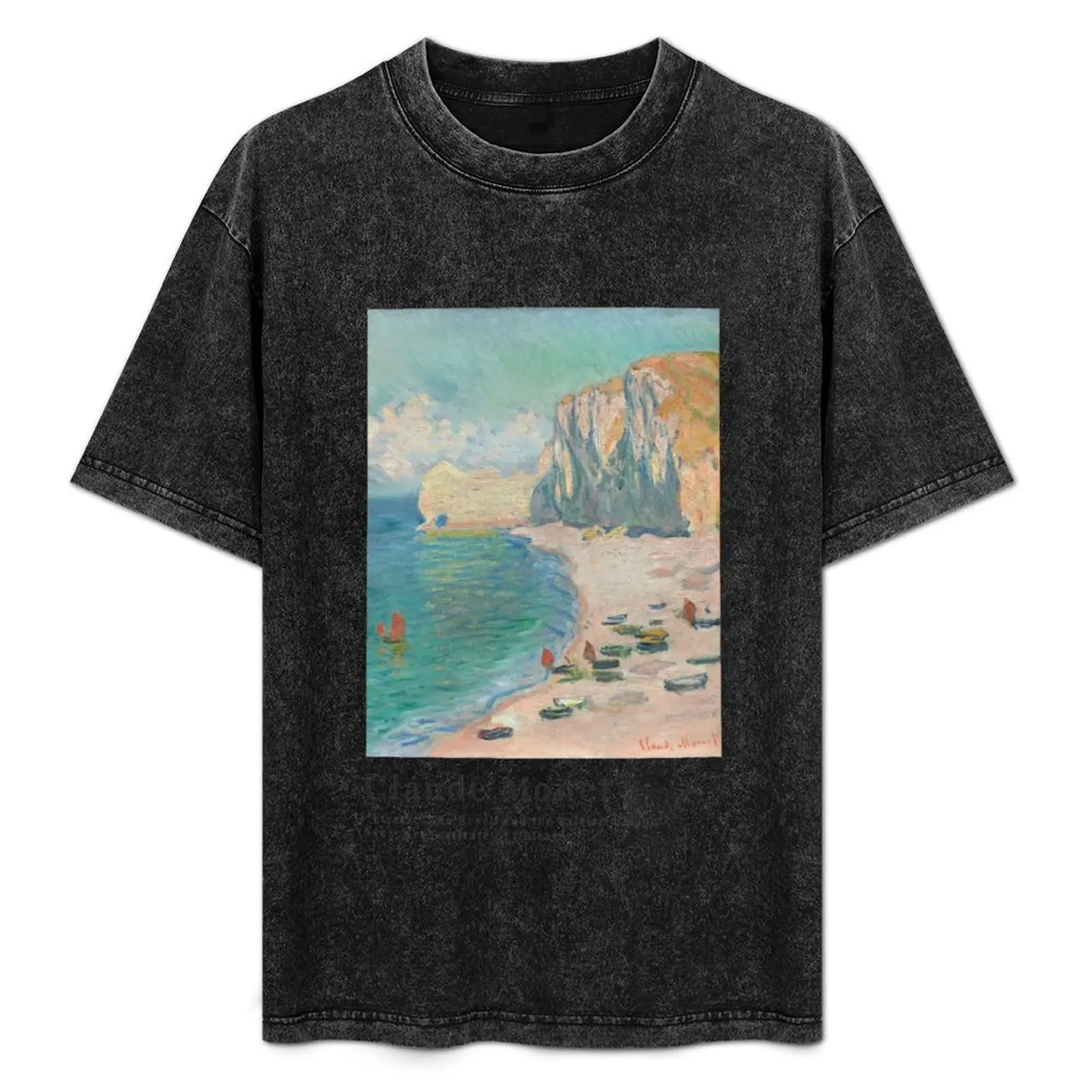

Claude Monet - Etretat, The Beach and the Falaise d Amont T-Shirt anime stuff Anime t-shirt compression shirt men