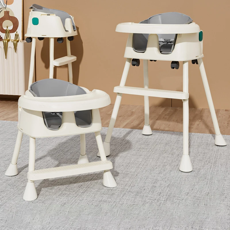 Chaise de salle à manger multifonctionnelle en acier inoxydable pour bébé, chaise haute d'alimentation pour tout-petits, chaise de sécurité réglable recommandée, nouveau