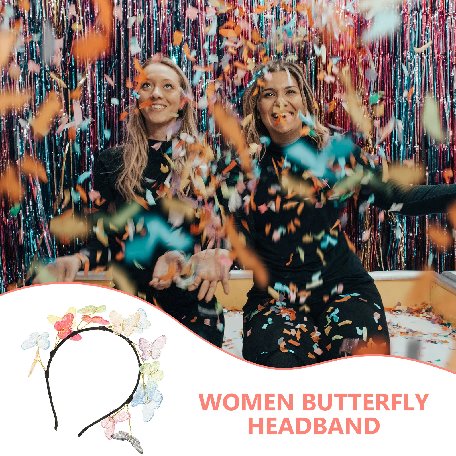 

14 Colorful Butterfly Headbands Women Safe Material Non Fading Sturdy Wedding Party Hair Accessories Decorative Chic Girls