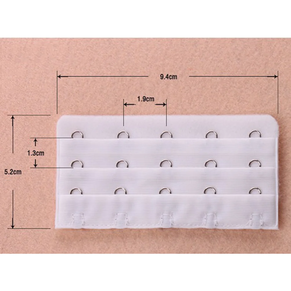 4 Pcs Extender 5 Hooks 3 Rows Brassiere Extenders Stainless Steel up Extension