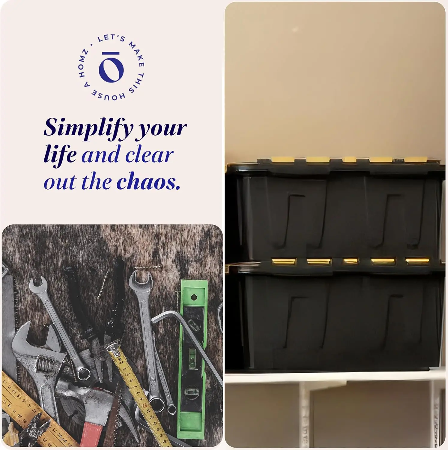 Heavy Duty 15-Gallon Storage Bins with Lids, Stackable Plastic Container Boxes for Home Organization