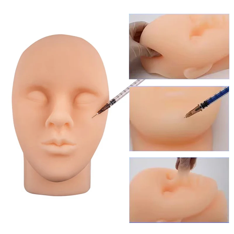 Micro-Shaping Silicone Mannequin Head Model Simulation Female Facial Injection Practice Model