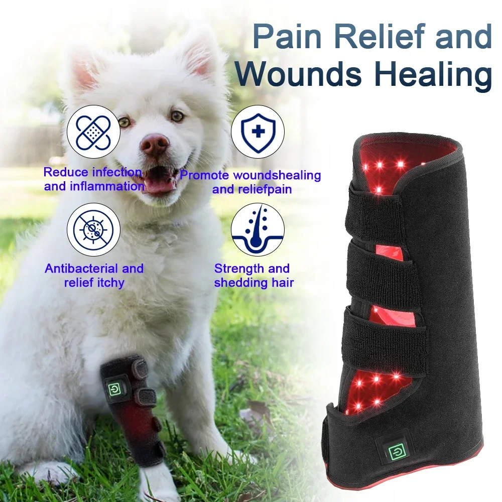 1PC Red Light Therapy Belt for Animals Joint Pain Skin Disease 660nm 850nm Cold Laser Therapy Device for Pets Pain Relief