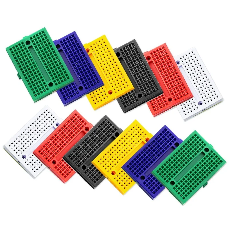 6/12PCS SYB-170 Universal Solderless Prototype Breadboard 170 Tie-points Mini Breadboard Kit White Black Red Yellow Blue Green