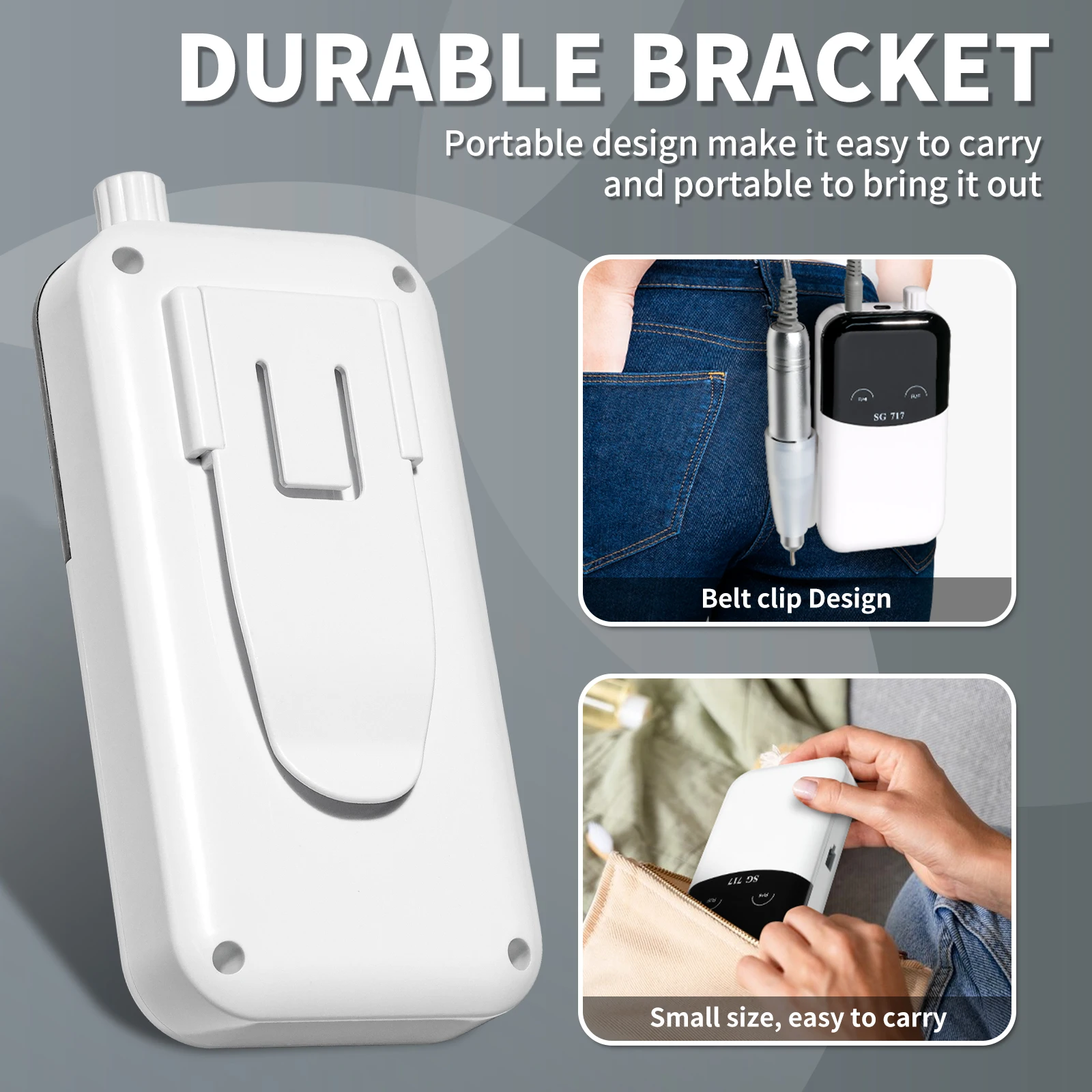 Lime à ongles électrique professionnelle 45000 tr/min, Machine à polir les ongles, Rechargeable, ponceuse à ongles à faible bruit, pour Salon de manucure