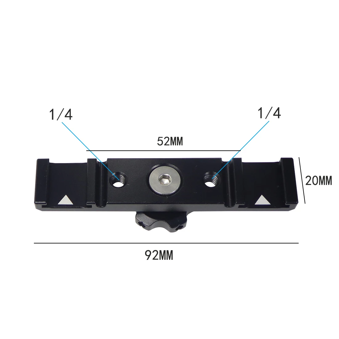 Adattatore per slitta tripla/doppia fredda 1/4 "barra di prolunga di montaggio staffa Video di registrazione per treppiede DSLR fotocamera luci di riempimento microfono