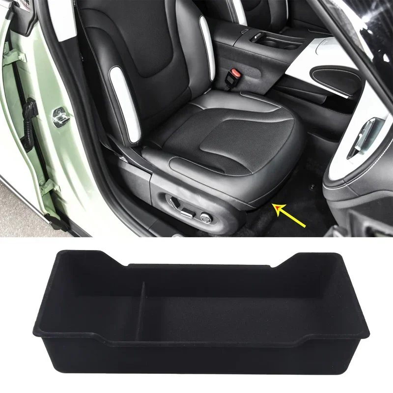 For Mercedes Benz Smart Elf #1 2022-2023 ABS Black Car Seat Storage Box Mobile Key Tray Car Interior Accessories