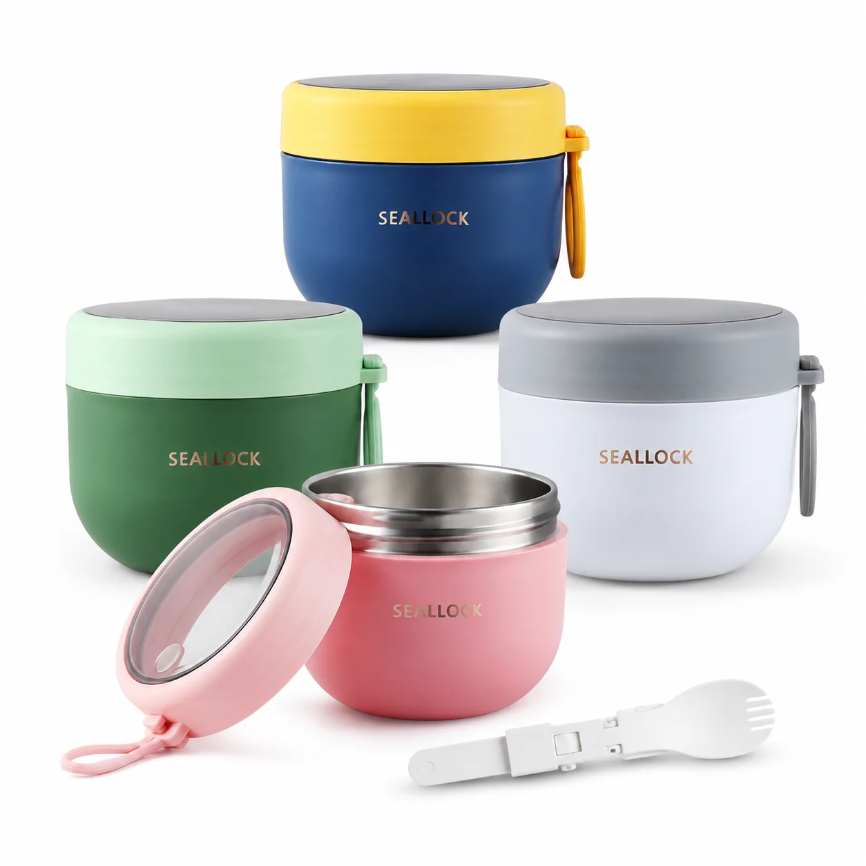 Stainless Steel Soup Cups Thermal Lunch Box Food Thermos Container with Spoon Insulated Bento Lunch Box for School Office - view 5