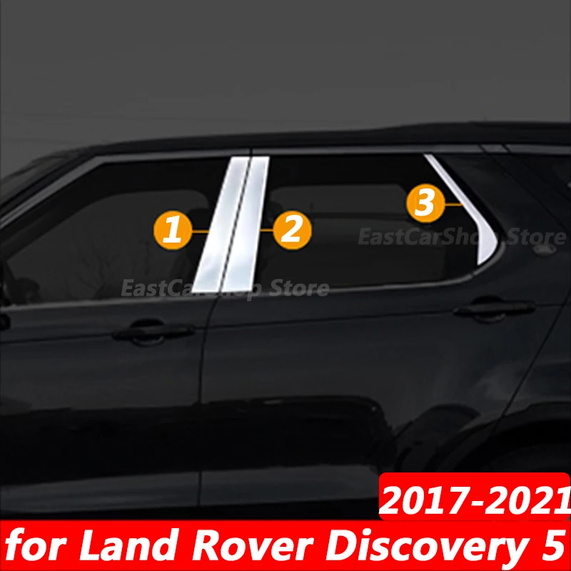 

For Land Rover Discovery 5 L462 2017-2021 Car Stainless Steel Middle Central Column PC Window Trim B C Pillar Sticker Accessorie