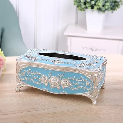 European Tissue Box Creative Living Room Paper Box Hotel KTV Tissue Box Hotel Restaurant Plastic Napkin Paper Box Golden Home