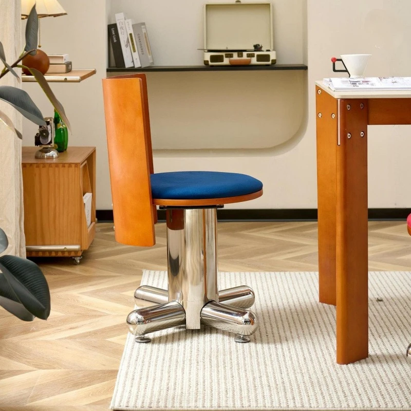 Stainless steel retro dining chair small apartment leisure chair home office chair