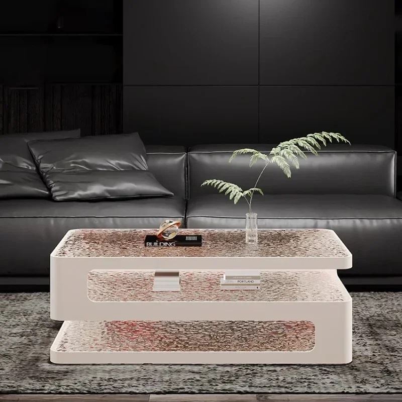 Rectangle Luxury Clear Coffee Table Modern Design Simple Glass Nordic Coffee Tables Mobile Low Mesa Auxiliar Salon Furniture