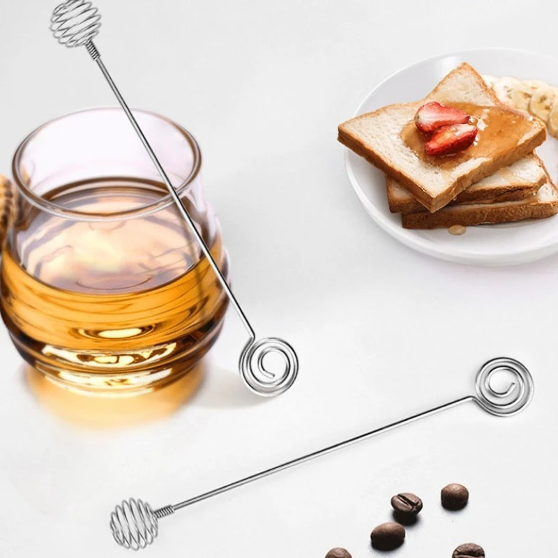 1PC Honey Stirring Wand Honey & Jam Stirring Wand Practical Long-Handled Honey Tool Stainless Steel Handle Mixing Spoon