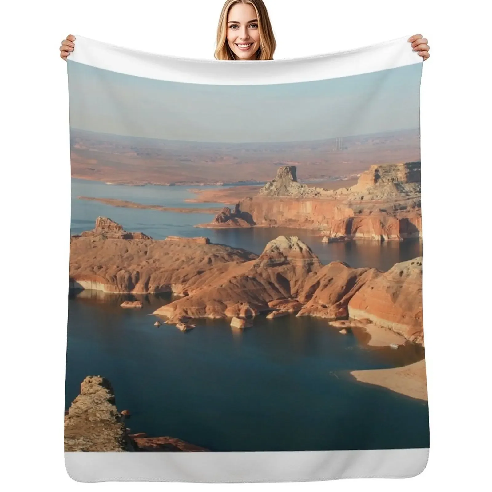 Lake Powell, Glen Canyon, early morning Throw Blanket Hair warm winter Weighted Soft Blanket