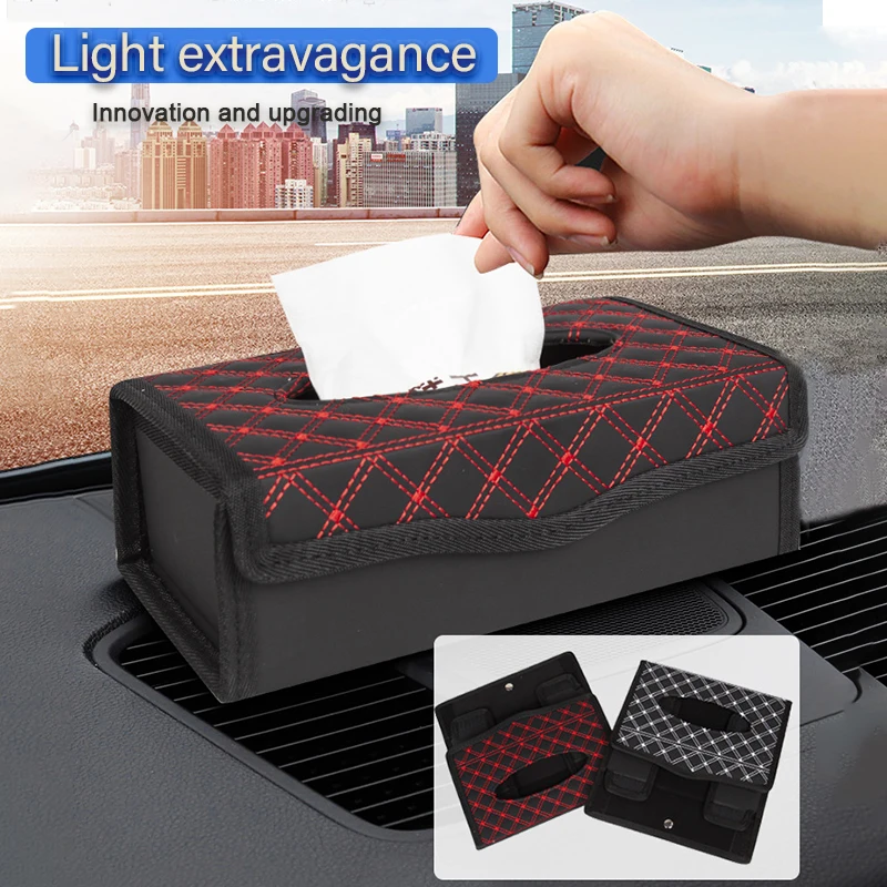 

Car Tissue Box Folding Creative Car Tissue Auto Interior Storage Mask Storage Box Decoration For Universal Car Accessories