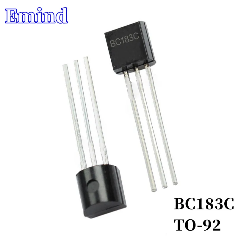 100Pcs BC183C DIP Transistor TO-92 Type NPN Bipolar Amplifier Transistor 30V/100mA