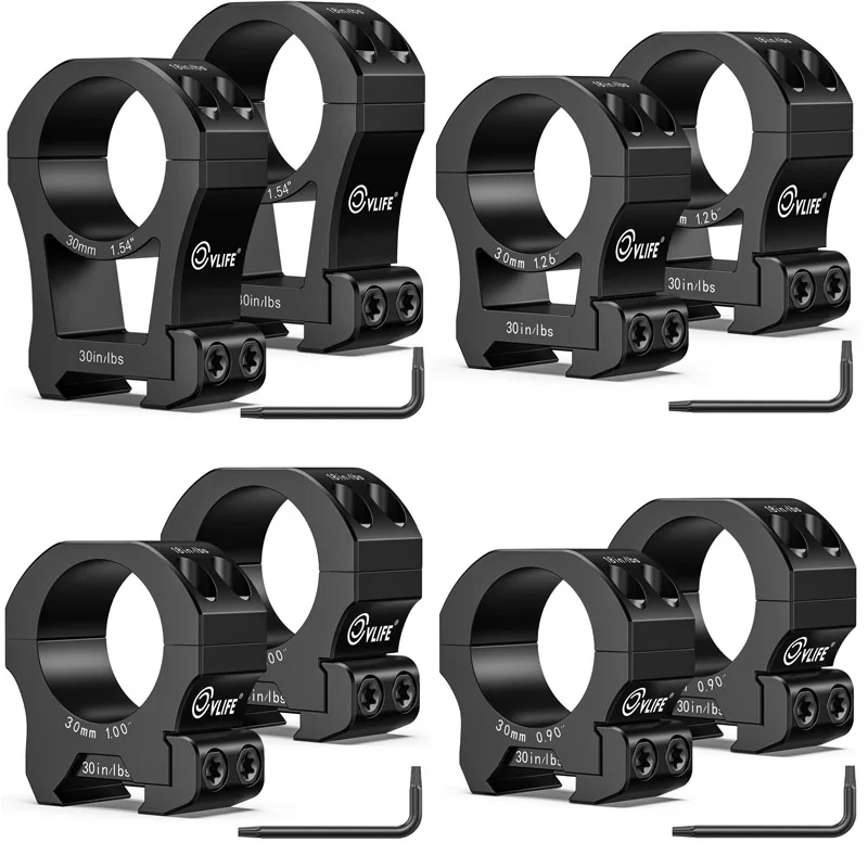 

CVLIFE 30mm Scope Rings 2 Pcs Low Medium High Extra High Compatible with Picatinny Rails Tactical Riflescope Mount 0.9 -1.54inch